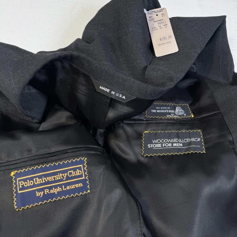 NWT Vintage Polo University Ralph Lauren 2 Piece Suit 43R (40R) W 37